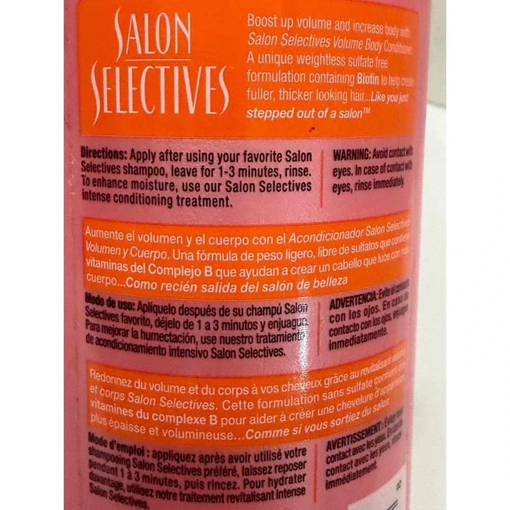 Salon Selectives Volume Body Conditioner Biotin Sulfate Free 16.1oz 2 Pack
